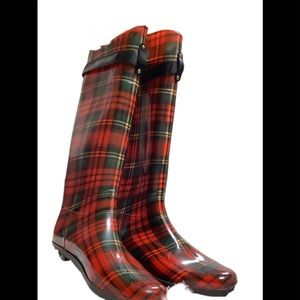 Ralph Lauren Plaid Rain Boots  **CUTE**